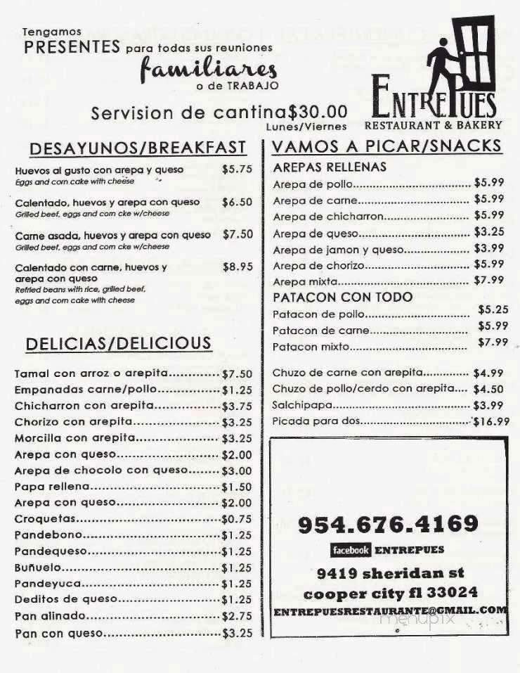 Entre Pues Restaurant & Bakery - Cooper City, FL menu_pic