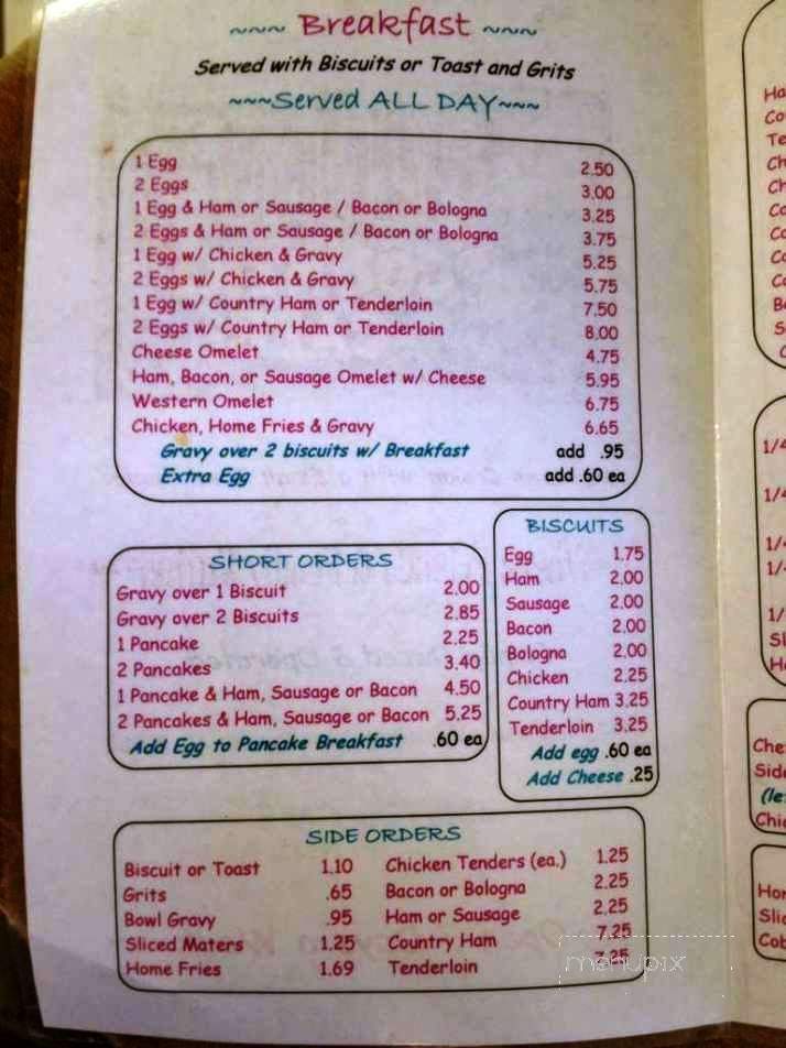 Nanny's Country Cafe - Owens Cross Roads, AL menu_pic