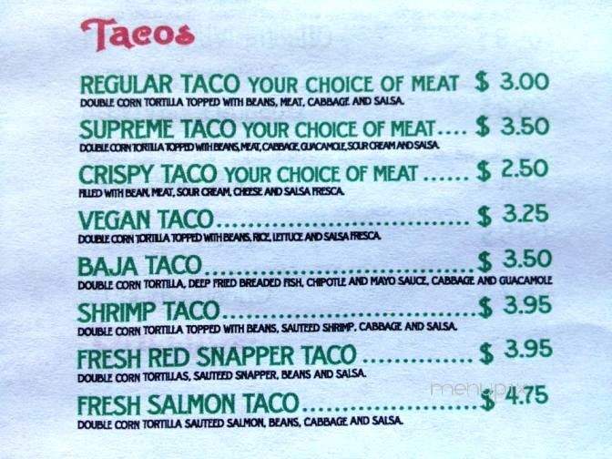 Salsa's Taco Bar - Scotts Valley, CA menu_pic