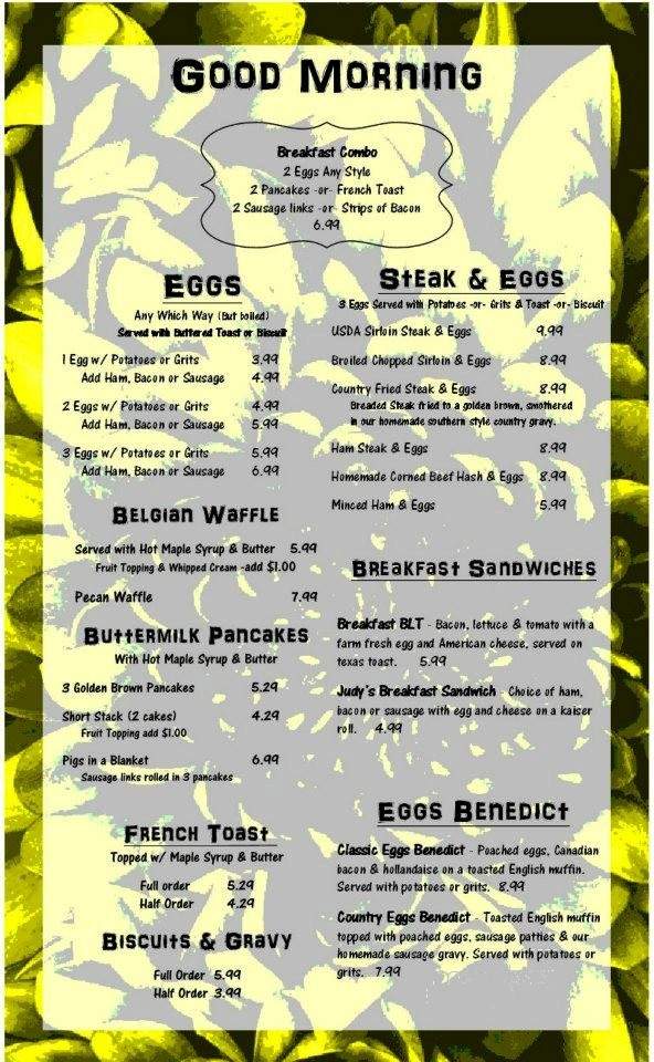 Judy's Restaurant - Bradenton, FL menu_pic