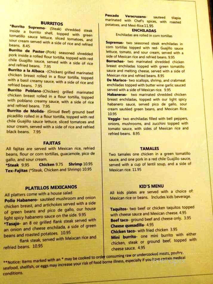 Habanero's - Woodstock, GA menu_pic