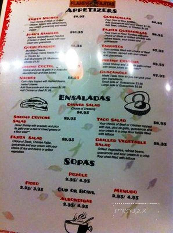 Juan's Flaming Fajitas & Cantina - Las Vegas, NV menu_pic