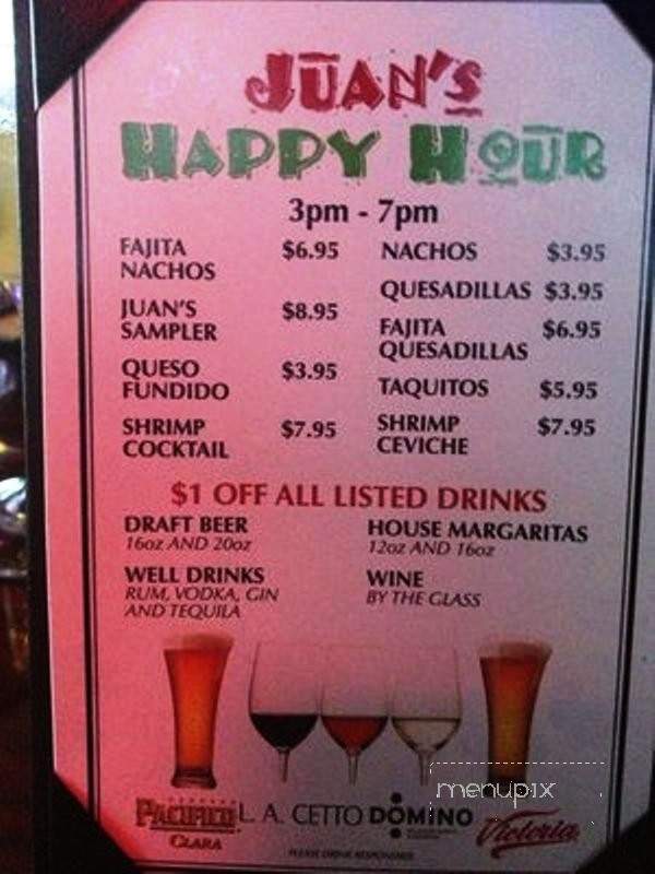 Juan's Flaming Fajitas & Cantina - Las Vegas, NV menu_pic
