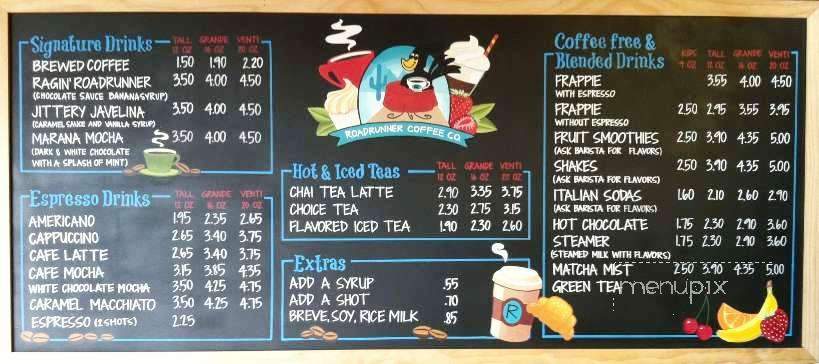 Roadrunner Coffee Co. - Tucson, AZ menu_pic