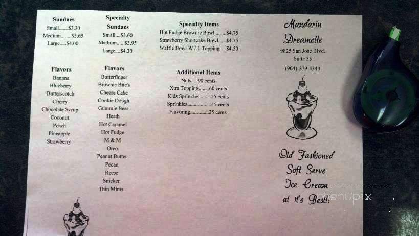 Dreamette - Jacksonville, FL menu_pic