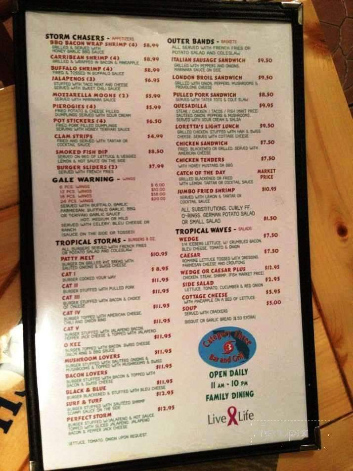 Category 3 Bar and Grill - Key Largo, FL menu_pic