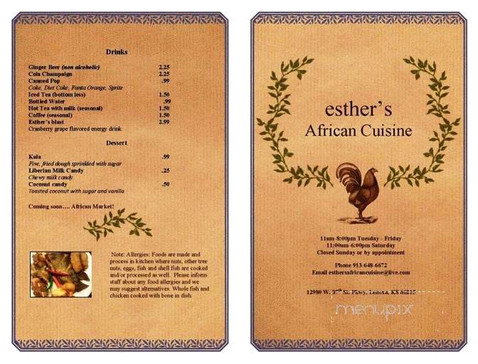 /380196219/Esthers-African-Cuisine-Overland-Park-KS - Overland Park, KS