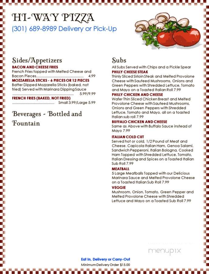 Hi-Way - Frostburg, MD menu_pic