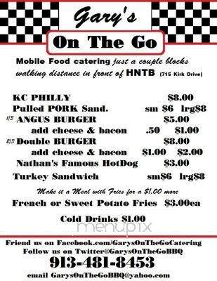 Gary's On the Go BBQ - Kansas City, MO menu_pic