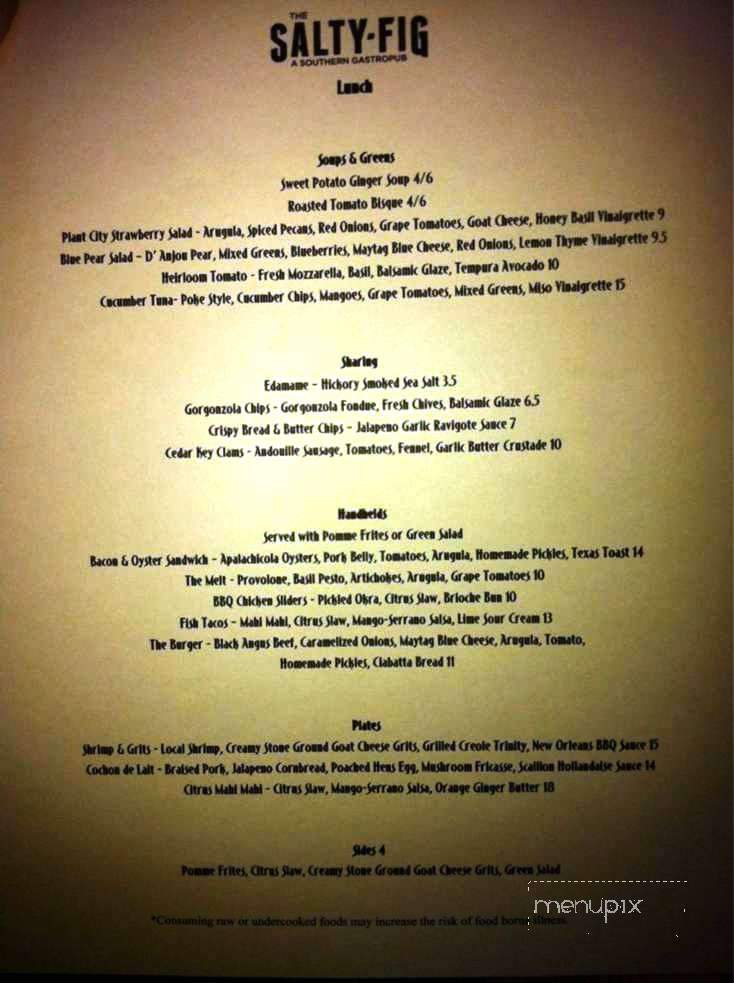Salty Fig - Jacksonville, FL menu_pic