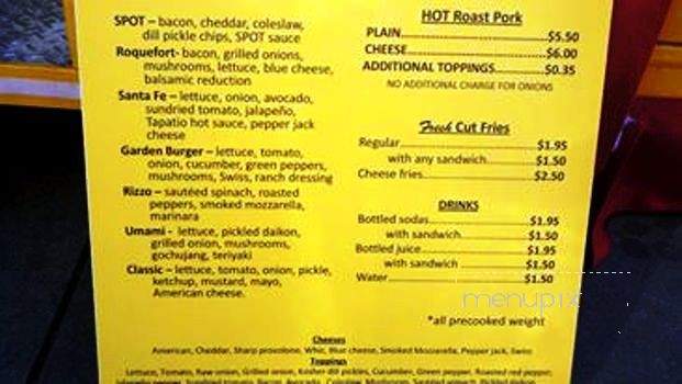 Spot Burgers - Philadelphia, PA menu_pic