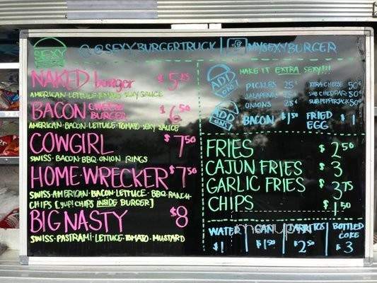 Sexy Burger Truck - Irvine, CA menu_pic
