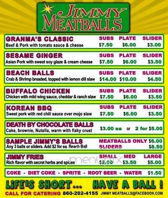 Jimmy Meatballs Mobile Food Truck - St Petersburg, FL menu_pic