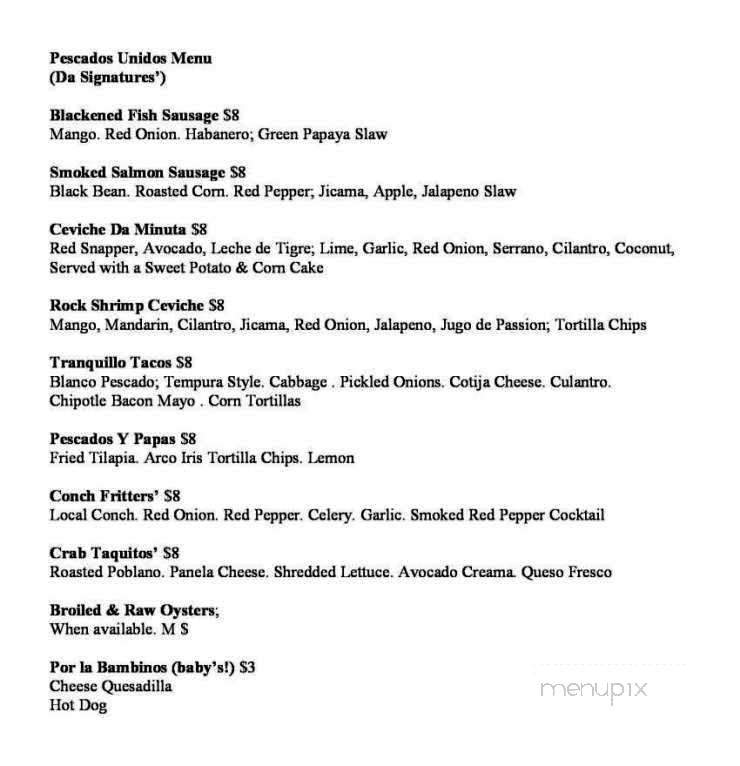 Pescados Unidos - Miami, FL menu_pic