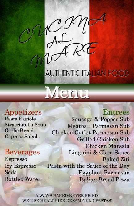 Cucina Al Mare - Coral Springs, FL menu_pic