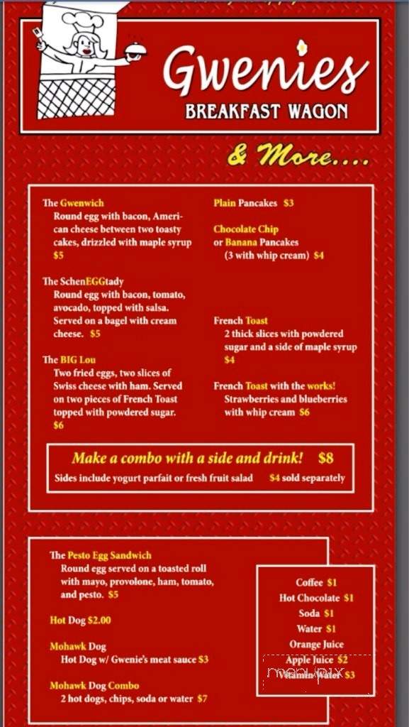 Gwenies Breakfast Wagon - Schenectady, NY menu_pic