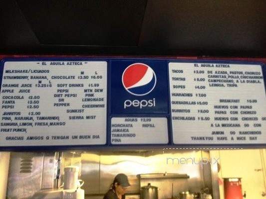 El Aguila Azteca - Fayetteville, NC menu_pic