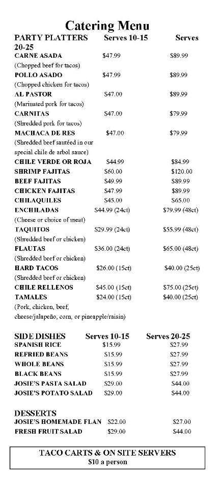 Rosarito Fresh Mexican Grill - Valencia, CA menu_pic