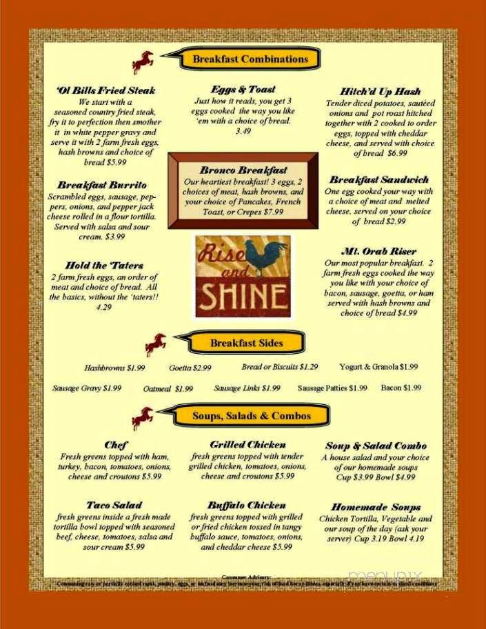 A&A Hitching Post - Mount Orab, OH menu_pic