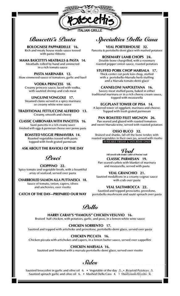Bascetti's - Dunedin, FL menu_pic