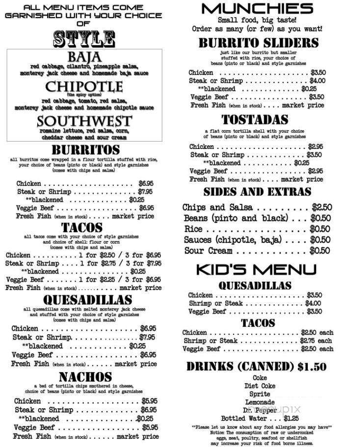 Burrito del Sol - Destin, FL menu_pic