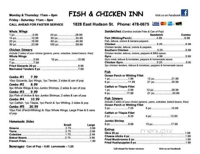 Fish & Chicken Inn - Columbus, OH menu_pic