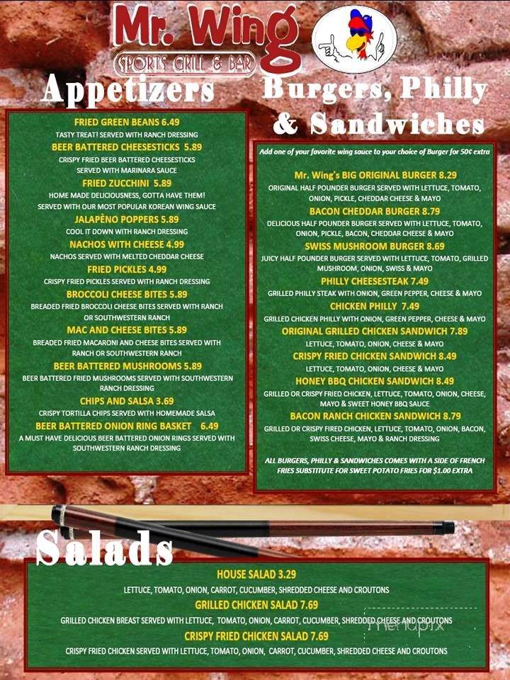 Mr. Wing Sports Grill and Bar - Columbus, GA menu_pic