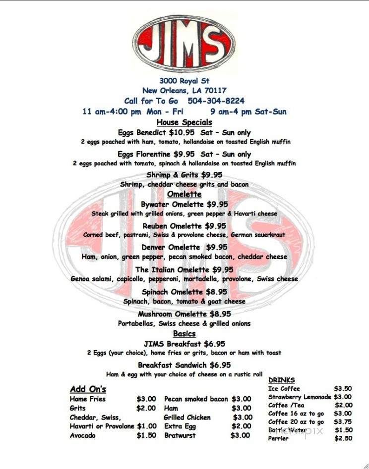 Jims - New Orleans, LA menu_pic