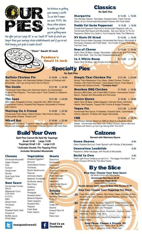 Pandora's Pies - Elon College, NC menu_pic