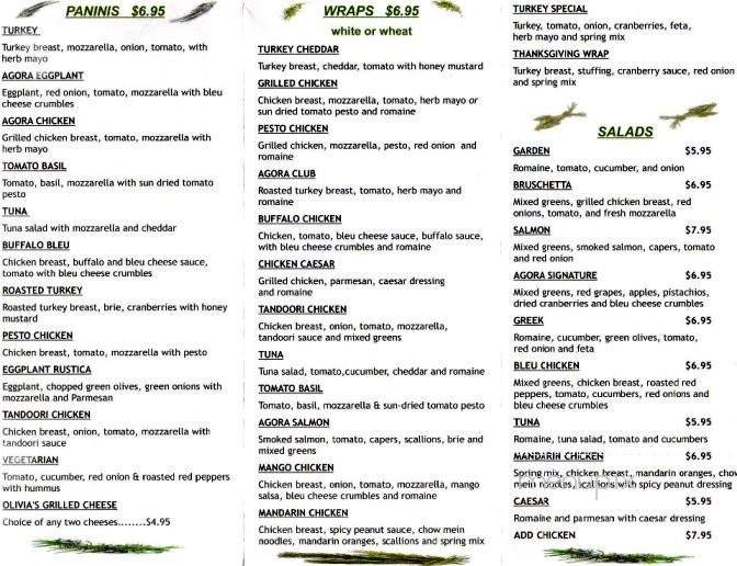 Agora - Tolland, CT menu_pic