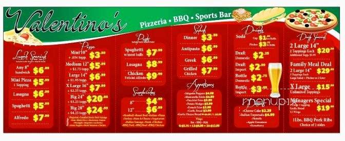 Valentino's Pizzeria BBQ - Perris, CA menu_pic