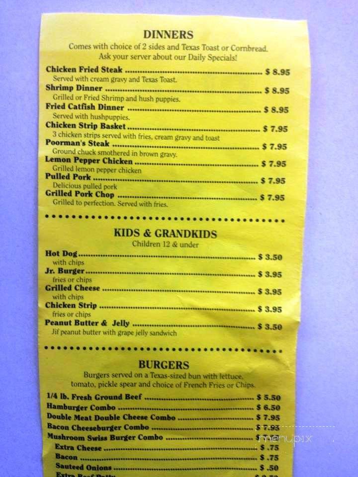 Diana Country Cafe - Diana, TX menu_pic