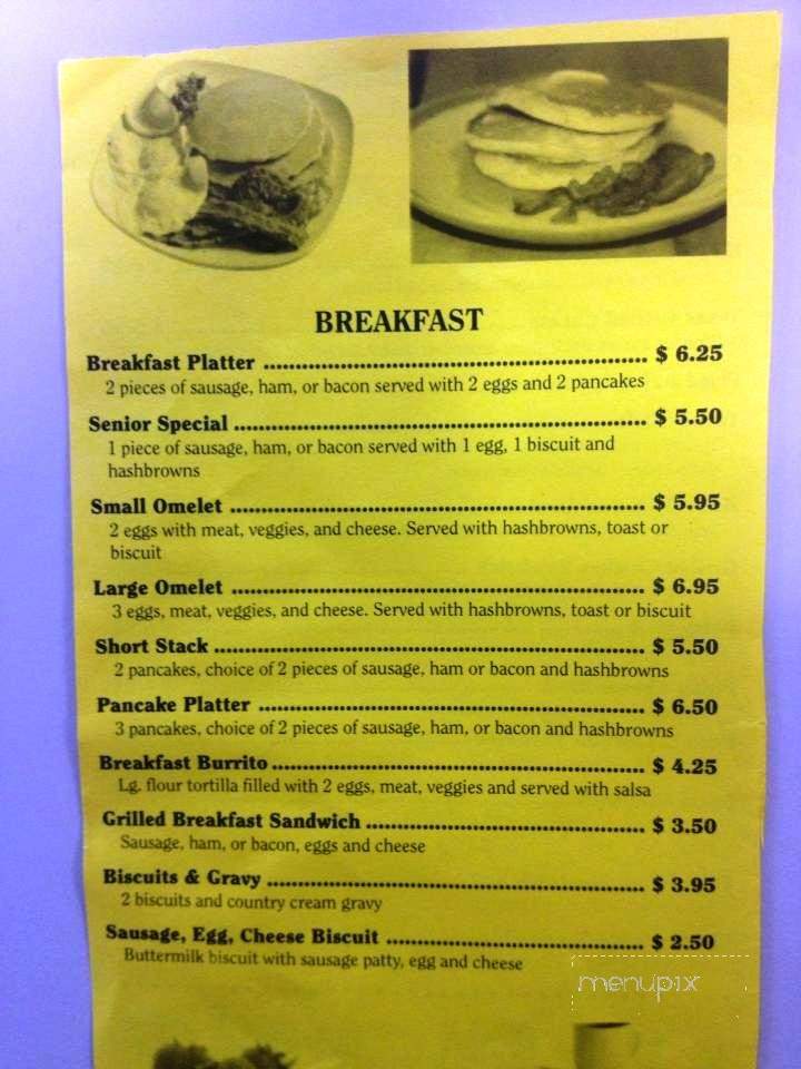 Diana Country Cafe - Diana, TX menu_pic