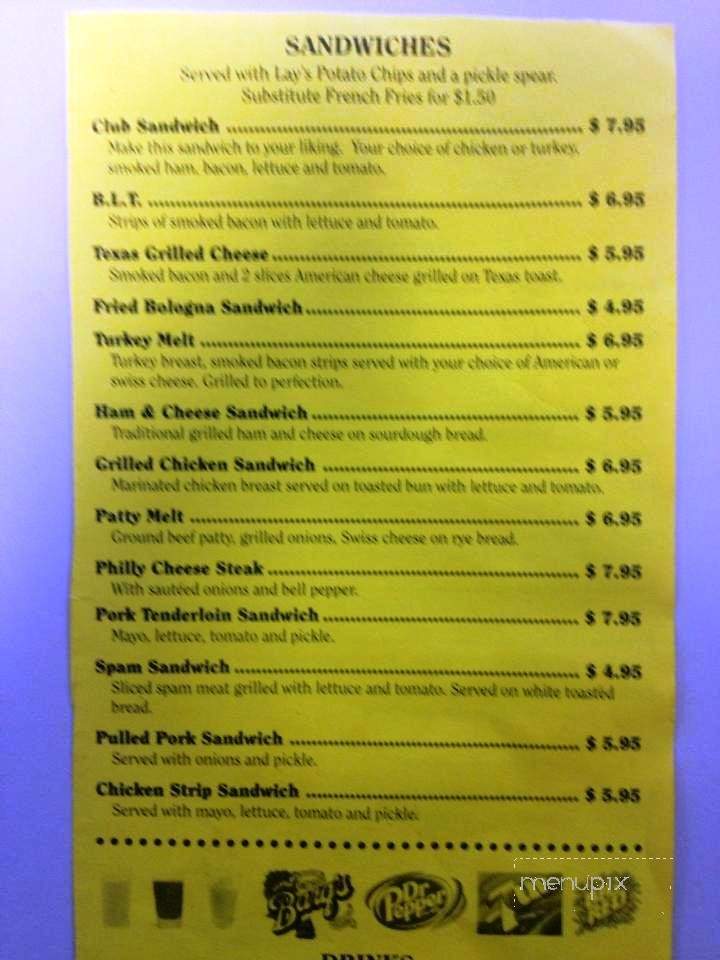 Diana Country Cafe - Diana, TX menu_pic