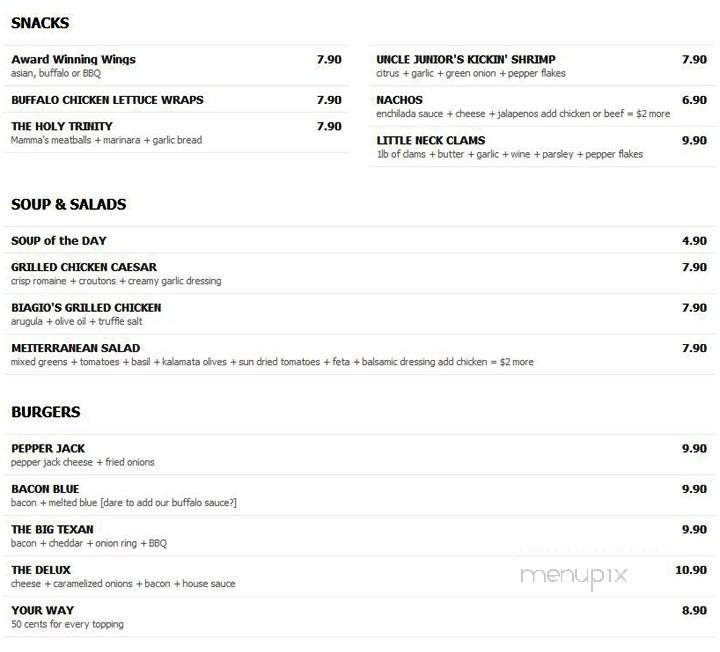 Biagio's Bar and Grille - Klamath Falls, OR menu_pic