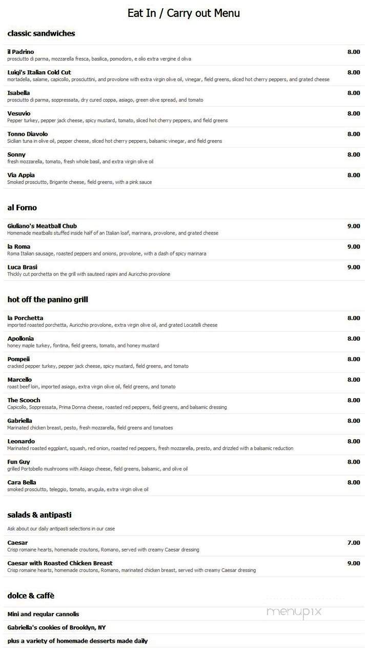 Luigi's Italian Deli - Baltimore, MD menu_pic