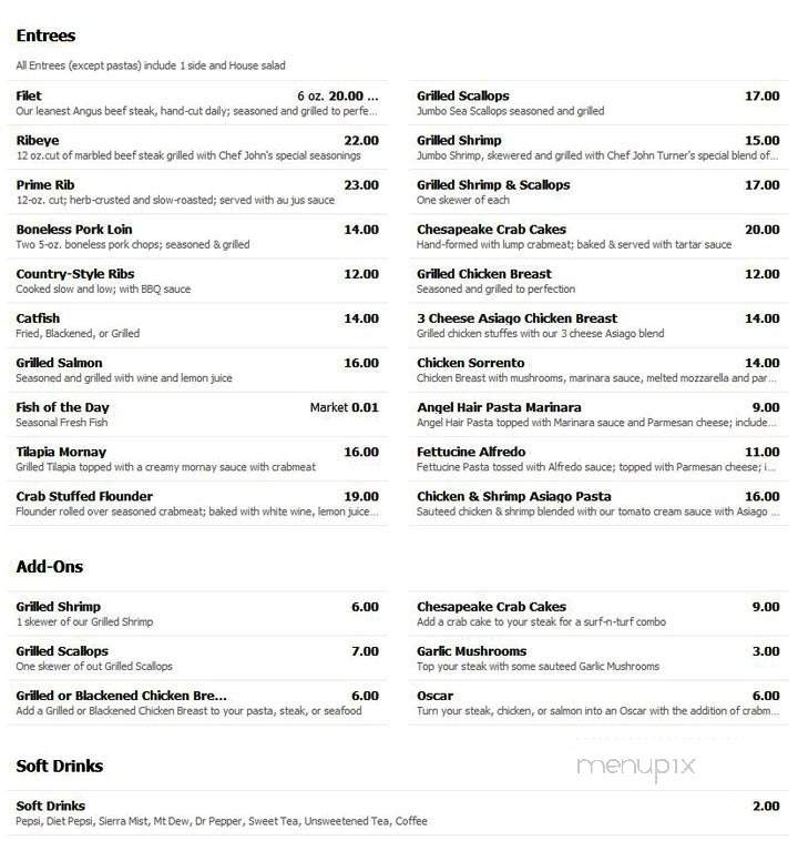 JT's at The Lavalette House - Gretna, VA menu_pic