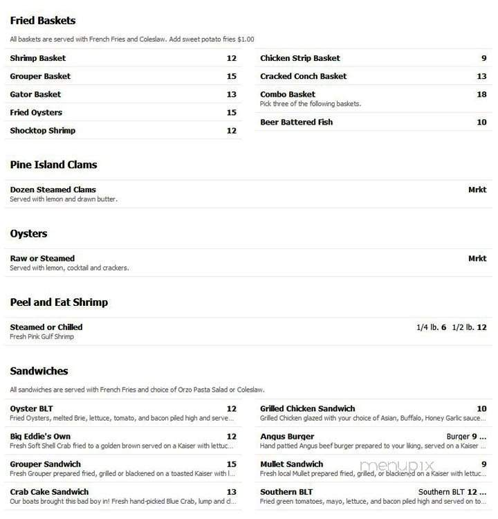 Barnhill's Seafood Spot - Matlacha, FL menu_pic