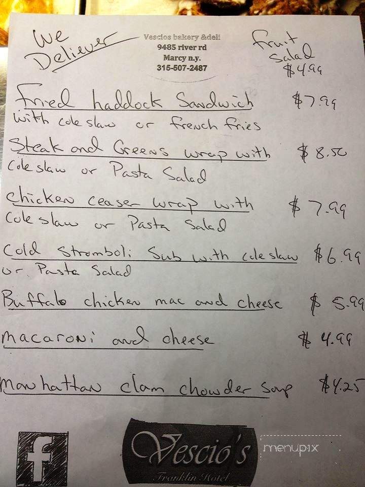 Vescio's Bakery & Deli - Marcy, NY menu_pic