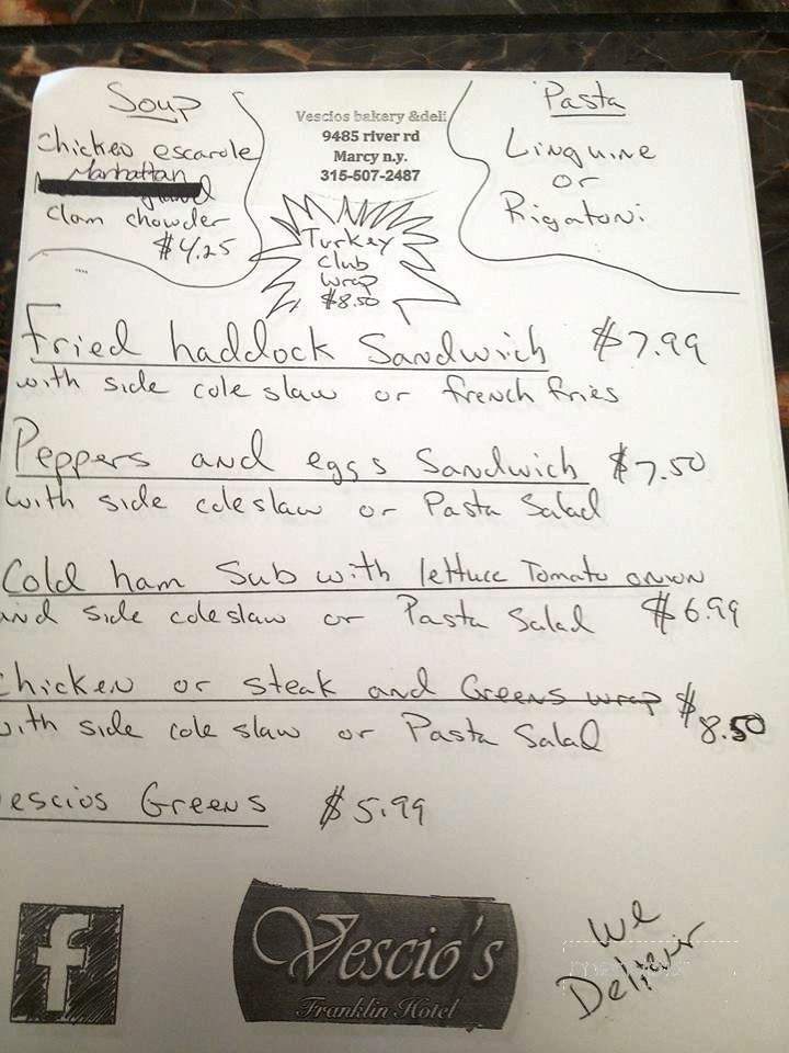 Vescio's Bakery & Deli - Marcy, NY menu_pic