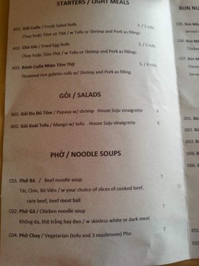 A Bit of Saigon - Jacksonville, FL menu_pic