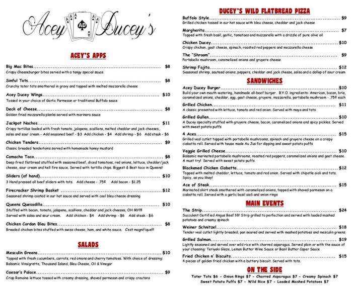 Acey Ducey's - Flushing, NY menu_pic