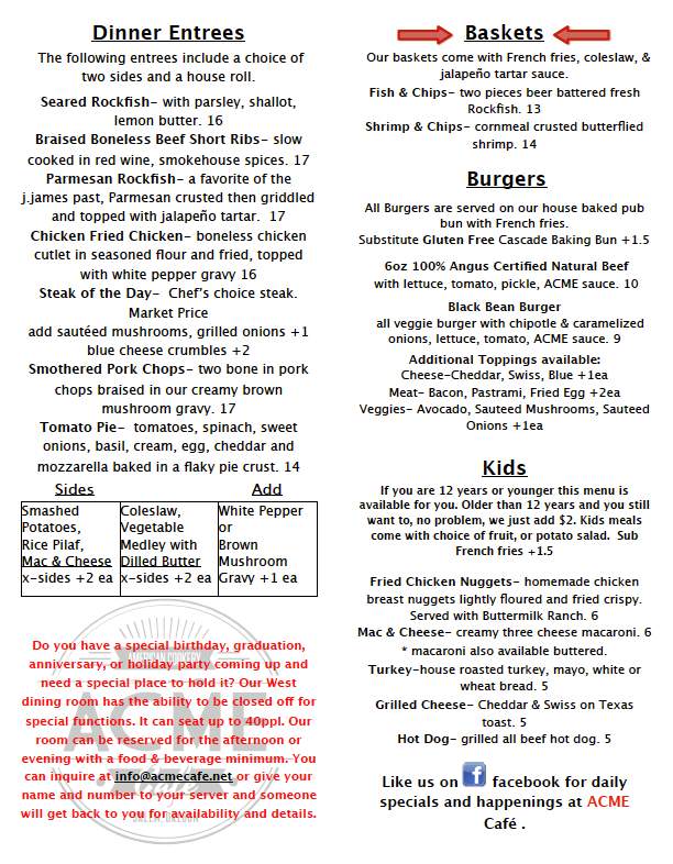 ACME Cafe - Salem, OR menu_pic
