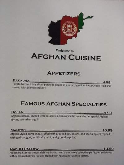 Afghan Cuisine - Bellevue, WA menu_pic
