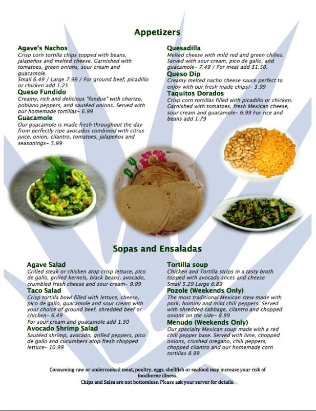 Agave Grill - Ammon, ID menu_pic