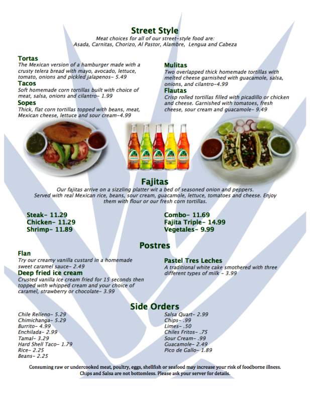 Agave Grill - Ammon, ID menu_pic