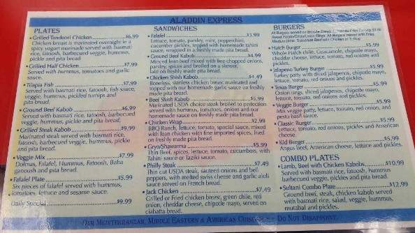 Aladdin Express - Gallup, NM menu_pic