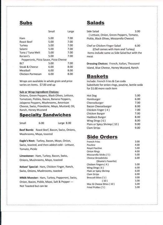 AL-BEAR's Place - Limestone, ME menu_pic