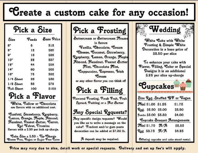 All About The Cake - Newport, VT menu_pic