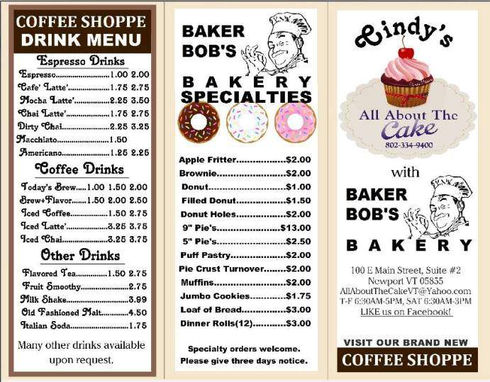 All About The Cake - Newport, VT menu_pic